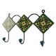 Forest Green Floral Ceramic Tile Hook